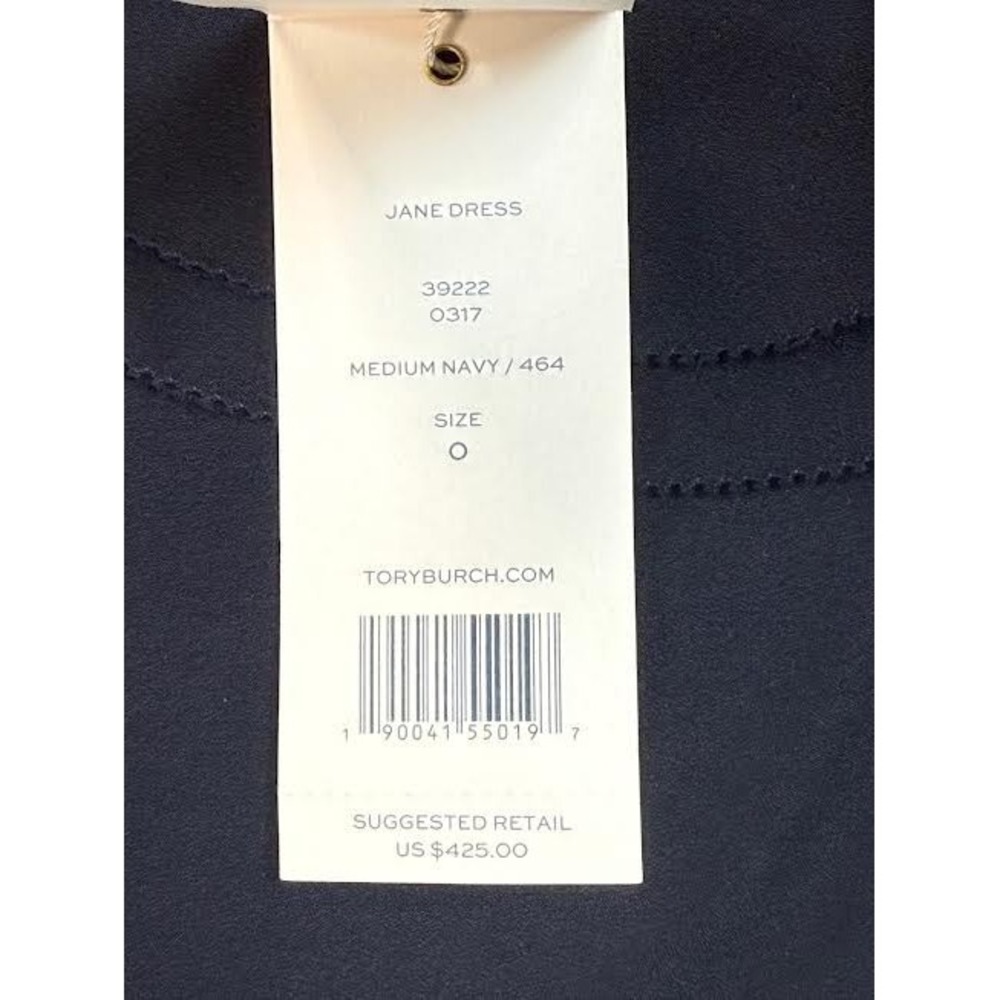Tory Burch Women's Jane Dress Navy Blue 0 Long Sleeves Ruffled Shirtdress $425 - Picture 6 of 11